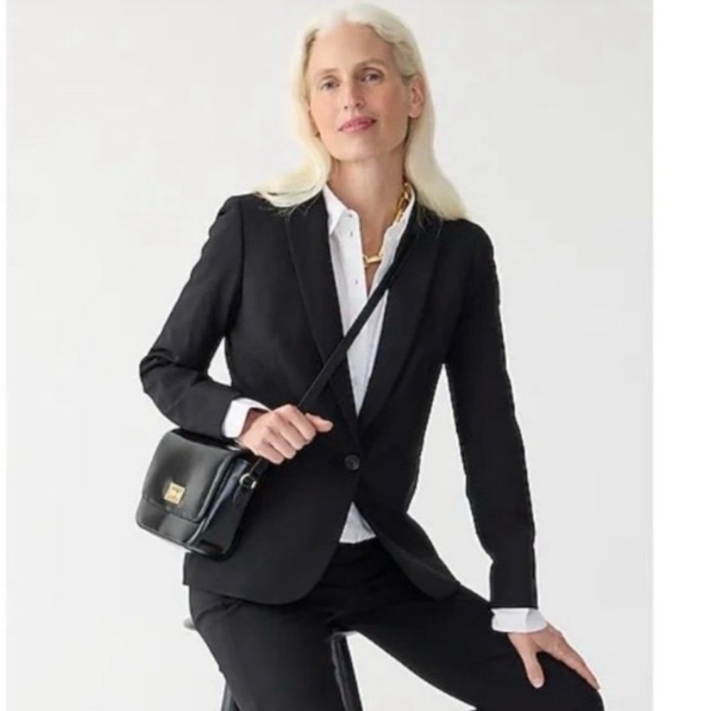 J.Crew‎ Parke blazer size 20 black wool tailored classic workwear